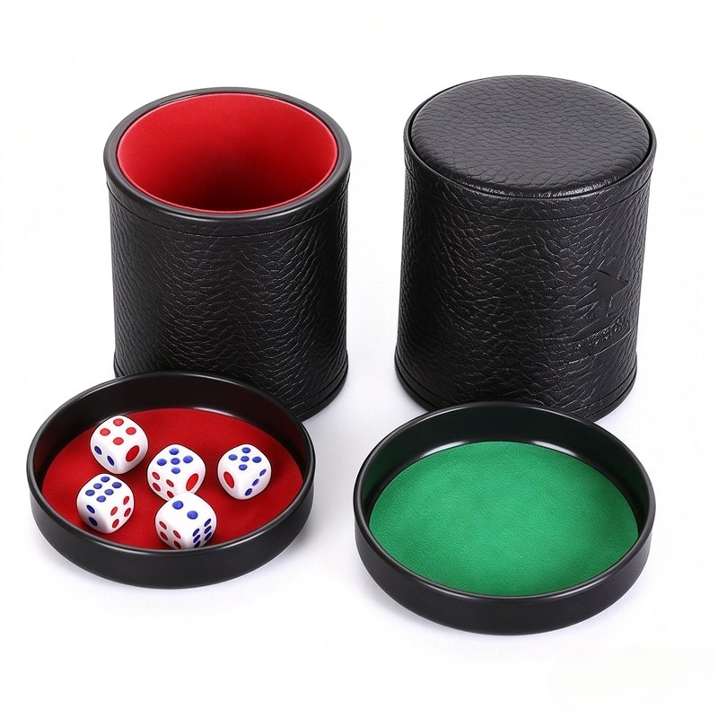 Board Game Yahtzee - Set di Dadi in Pelle Arancione,