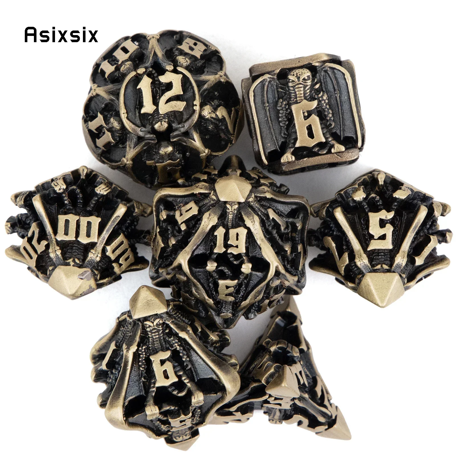 Dice Set Polyhedral - Dadi in metallo, perfetti per giochi