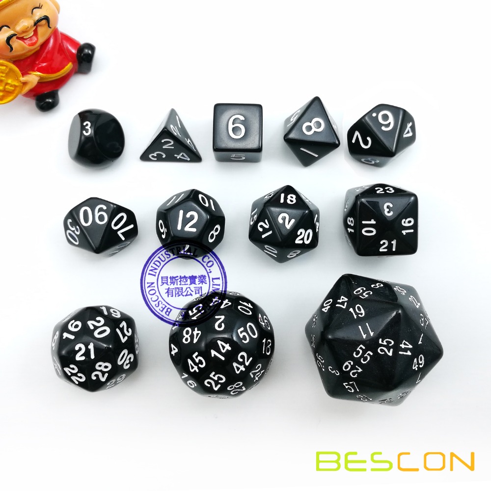 Dice Set Polyhedral - 12pcs Dadi Poliedrici Set D3-D60 60