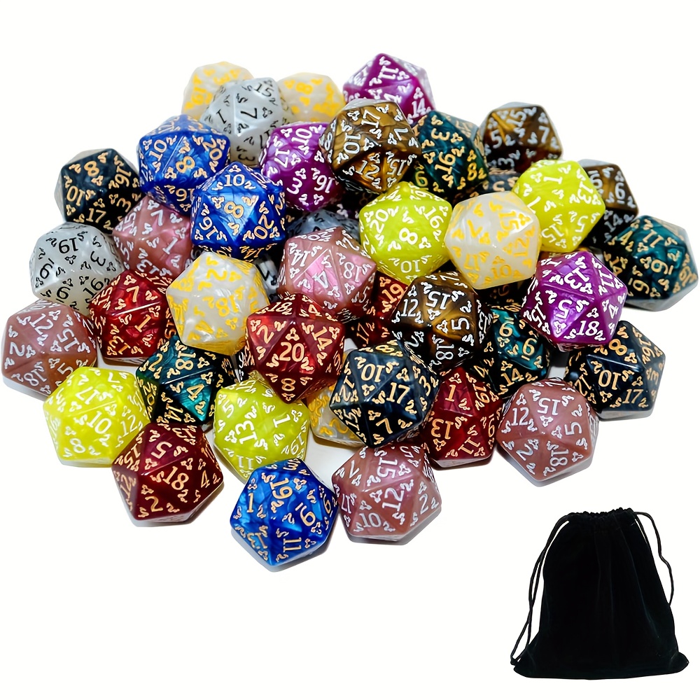 Dice Set Polyhedral - Set di Dadi D20 Bicolore con