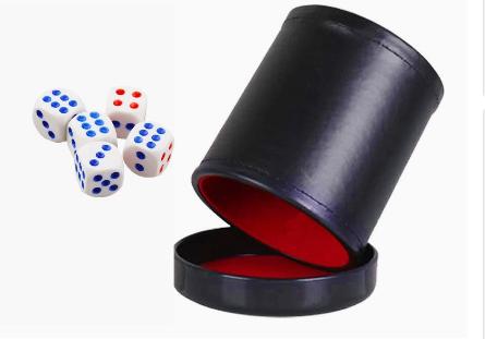Board Game Yahtzee - Tazza per dadi in pelle con
