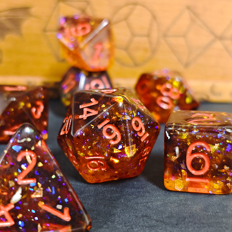 Dice Set Polyhedral - Set di Dadi Poliedrici in Resina