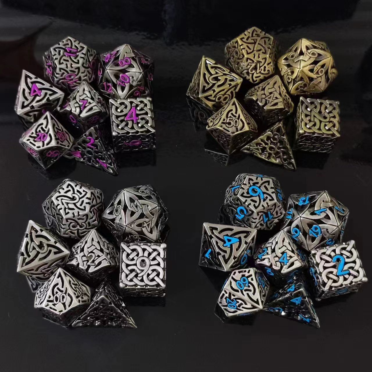 7 pz Cosplay D4-D20 DND ottone - Dice Set Polyhedral recensione e prezzo